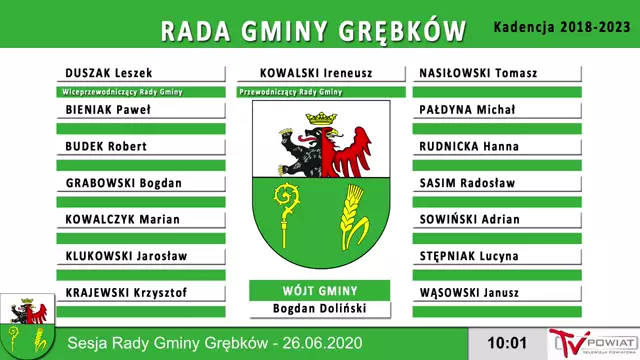 Sesja Rady Gminy Grębków - 26.06.2020