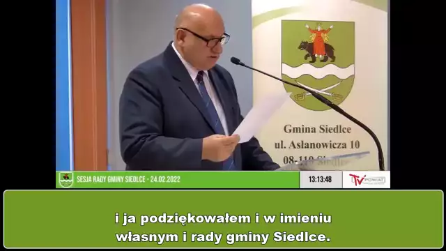 Sesja Rady Gminy Siedlce – 24.02.2022 - NAPISY