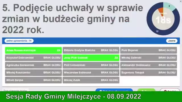 Sesja Rady Gminy Milejczyce – 08.09.2022