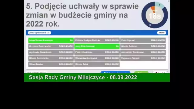 Sesja Rady Gminy Milejczyce – 08.09.2022 / NAPISY