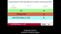 Sesja Rady Gminy Grodzisk – 27.01.2023 / NAPISY