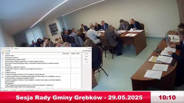 Sesja Rady Gminy Grębków – 29.05.2025