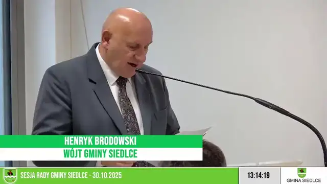 Sesja Rady Gminy Siedlce - 30.10.2025
