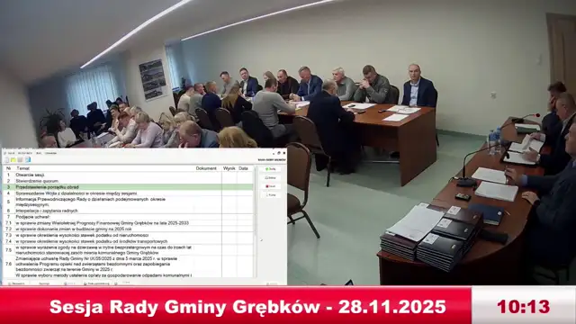 Sesja Rady Gminy Grębków - 28.11.2025