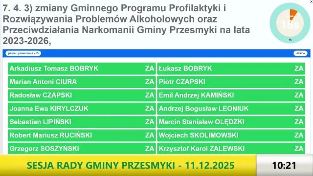 Sesja Rady Gminy Przesmyki - 11.12.2025