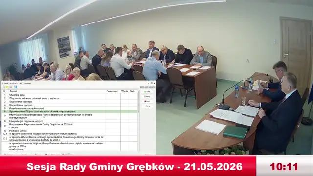 Sesja Rady Gminy Grębków - 21.05.2026