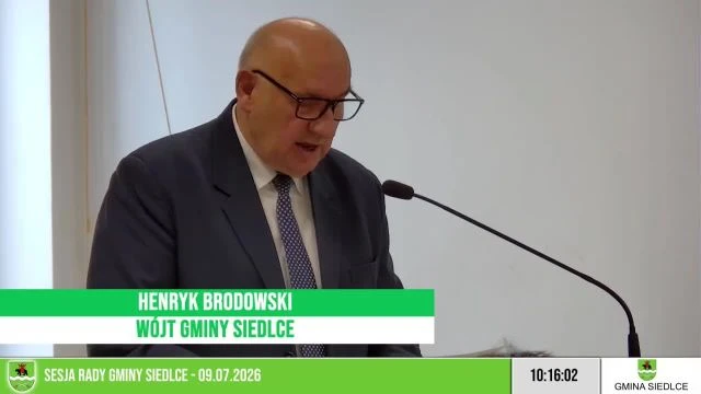 Sesja Rady Gminy Siedlce - 09.07.2026